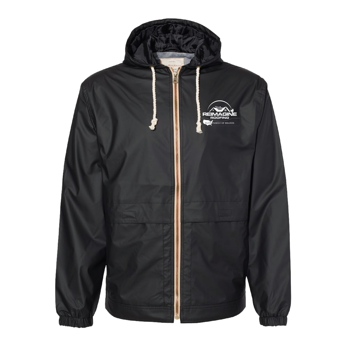 Vintage Hooded Rain Black Jacket